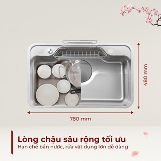 Chậu rửa bát Kluger KF7848FS Plus nhập khẩu, thiết kế 1 hố phong cách Nhật