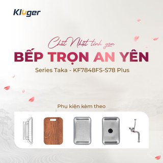 Chậu rửa bát Kluger KF7848FS Plus nhập khẩu, thiết kế 1 hố phong cách Nhật