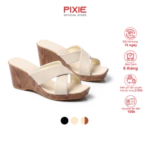 Dép Đế Xuồng Nữ 7cm Quai Đan Chéo Pixie H429