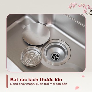 Chậu rửa bát Kluger KF7848FS Plus nhập khẩu, thiết kế 1 hố phong cách Nhật