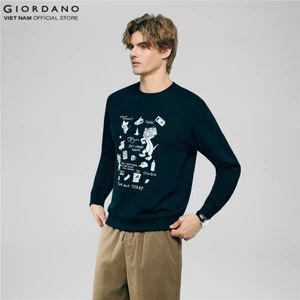[GIORDANO x Tom&Jerry] Áo Thun Nam Dài Tay Pullover 01096611-09