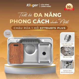 Chậu rửa bát Kluger KF7848FS Plus nhập khẩu, thiết kế 1 hố phong cách Nhật
