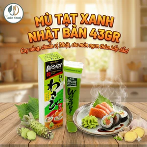 Mù Tạt Xanh Wasabi S&B Nhật Bản Tuýp 43g - Cay Nồng Tự Nhiên, Gia Vị Chấm Sushi Sashimi Hải Sản Đồ Tươi Sống Luka Food
