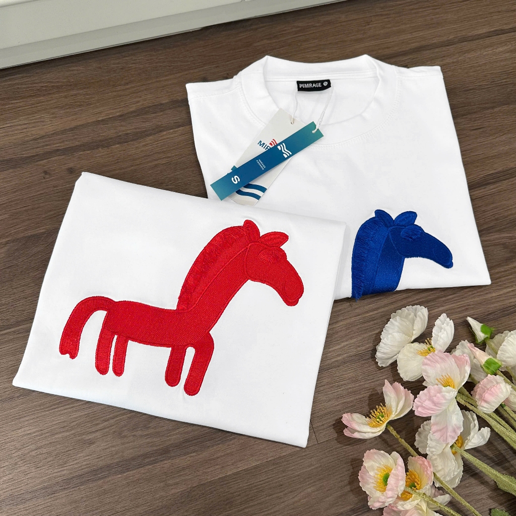 Áo Thun Mirage Thêu Ngựa Local Brand Chất 100% Cotton Mềm Mịn Thoáng Mát.