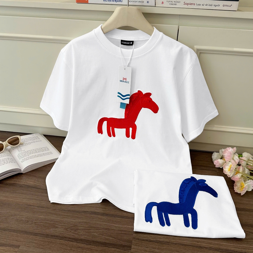 Áo Thun Mirage Thêu Ngựa Local Brand Chất 100% Cotton Mềm Mịn Thoáng Mát.