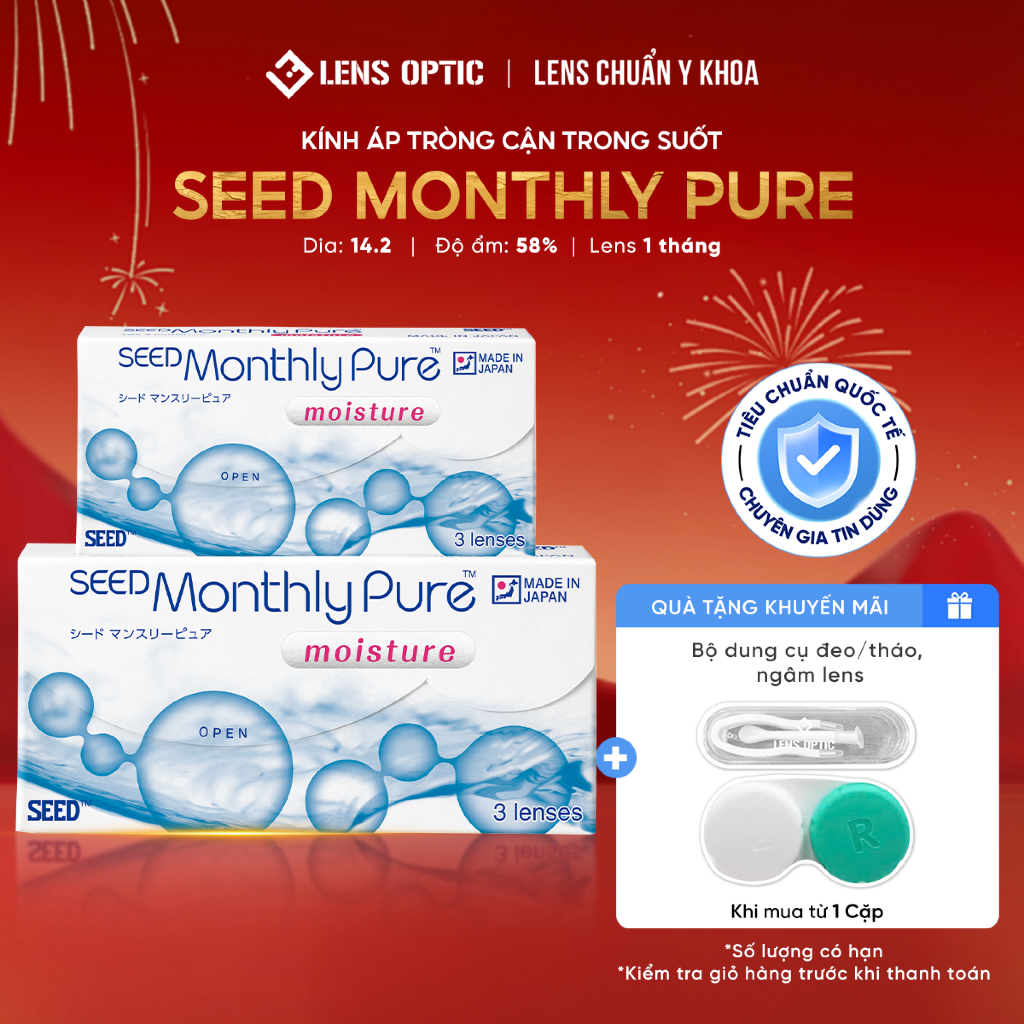 Kính Áp Tròng Lens Optic Trong Suốt Lens SEED MonthlyPure Moisture 1 ...