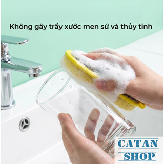 Mút Rửa Chén 2 Lớp Dày Dặn Siêu Thấm Hút Rửa Sạch Dầu Mỡ, Miếng Rửa Bát 2 Mặt Bọt Biển Cọ Xoong Nồi