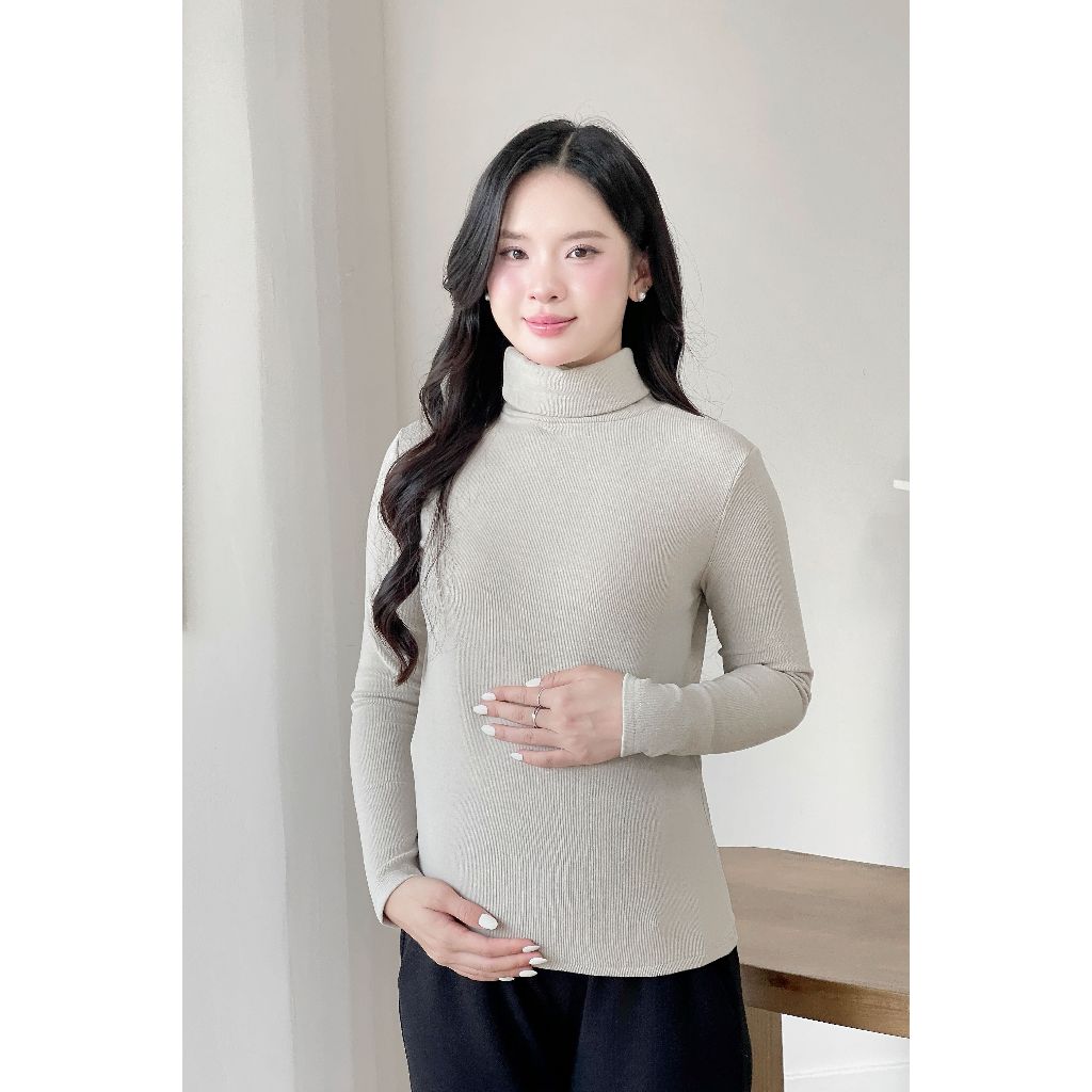QUẦN SUÔNG BẦU + ÁO GIỮ NHIỆT cao cổ chất tăm mềm mại, co giãn tốt mặc được khi mang bầu - A159 Q300
