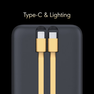 Sạc dự phòng TECNO TPB-P103 - 10.000mAH | Sẵn 2 dây Type-C và Lightning | Màn hình LED - Chính hãng