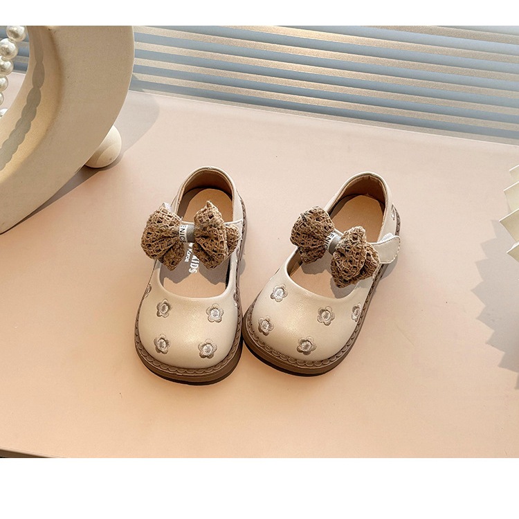 [M059] Giày Búp Bê Bé Gái Thêu Hoa Nhí Đính Nơ Vintage - Giày Mary Jane Công Chúa Đế Mềm Êm Chân Cho Bé Đi Học, Đi Chơi