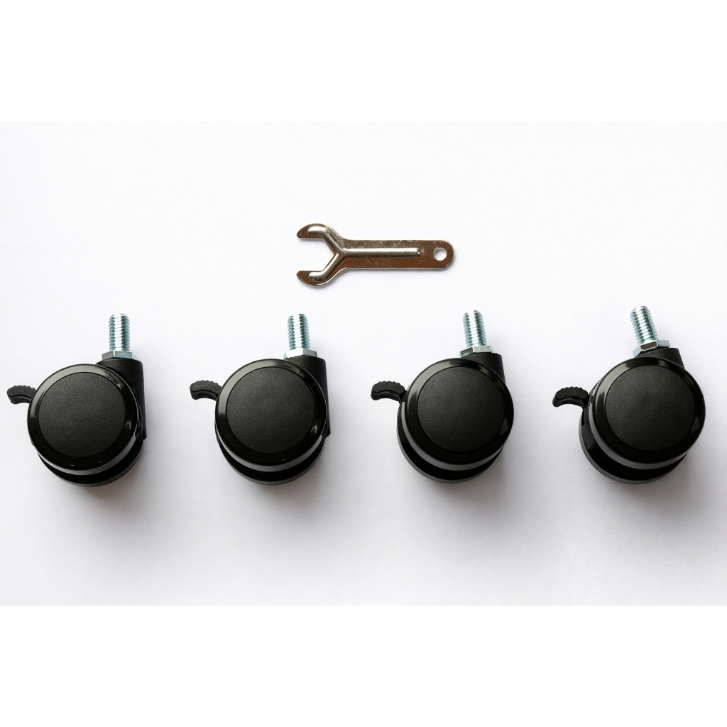 [Sẵn đồ lắp] Bộ Bánh Xe DeskCasters Dùng Cho Bàn Nâng Hạ, Ghế Văn Phòng, Chiều Cao Sau Lắp Đặt 42mm