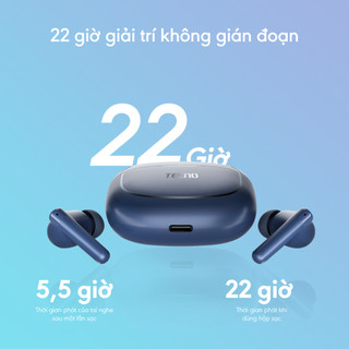[KOL] Tai nghe Bluetooth TECNO BUDS 4 Air -Bluetooth 5.4 | Lọc ồn thông minh AI-ENC | Kháng nước IPX4