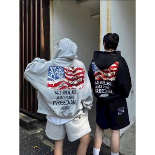 Hot Trendy- Áo Hoodie boxy Freedom của HoodieX unisex, chất nỉ bông 380gsm, tích hợp túi tiện lợi