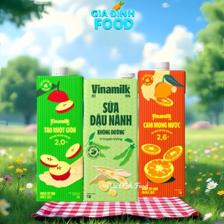 Nước ép Cam, Táo, Sữa đậu nành Vinamilk 1L