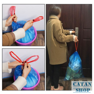 Túi Rác Có Quai Rút Tiện Lợi 1 Cuộn Kích Thước 45x50cm – Chất Liệu Phân Hủy Sinh Học, Nhiều Màu Sắc