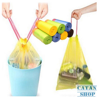 Túi Rác Có Quai Rút Tiện Lợi 1 Cuộn Kích Thước 45x50cm – Chất Liệu Phân Hủy Sinh Học, Nhiều Màu Sắc