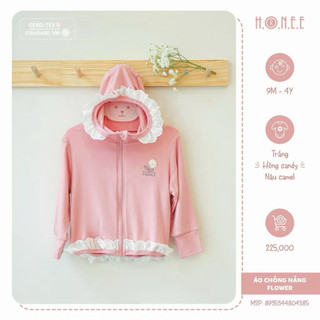 HRNEE áo chống nắng Flower viền ren chất petit cao cấp cho bé