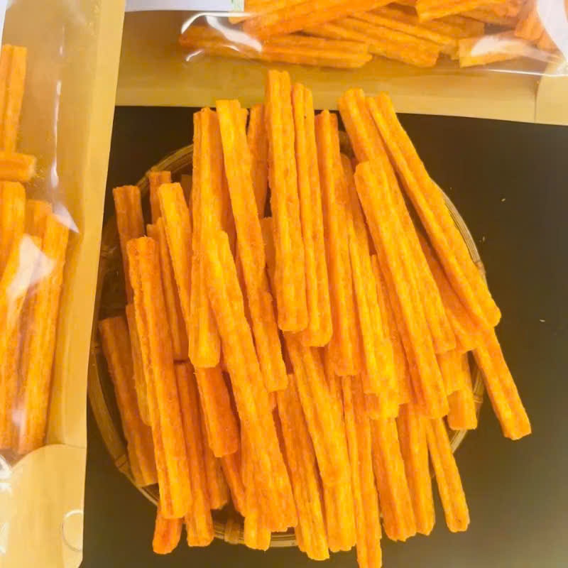 500Gr Snack Khoai Tây Lắc Phô Mai, Khoai Tây Ống Phủ Phô Mai Giòn Tan, Đậm Vị