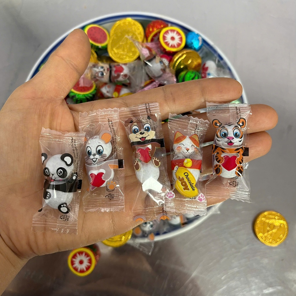 500Gr Kẹo Socola Mix Nhiều Hình Ngộ Nghĩnh Cute, Socola Viên Siêu Ngon