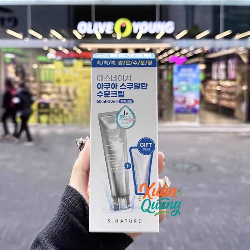 【Nhập khẩu nguyên hộp chính hãng từ Hàn Quốc】Kem dưỡng ẩm S.NATURE Aqua Squalane [60ml + 30ml]