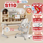(Bản Cải Tiến) Bộ bàn học chống gù Sakawin S110 Bàn học cho bé tiểu học Điều chỉnh chiều cao bằng tay quay. — ảnh 1