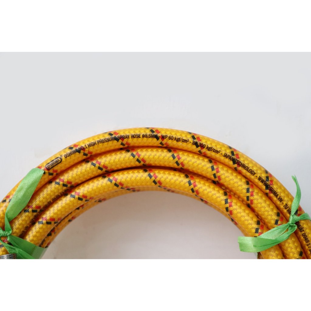 Dây Phun Áp Lực 3 lớp Oshima No.1 8.5mm x 15m - Áp lực tối đa 280kg Đầu Nối Nhanh 1 đổi 1 12 tháng