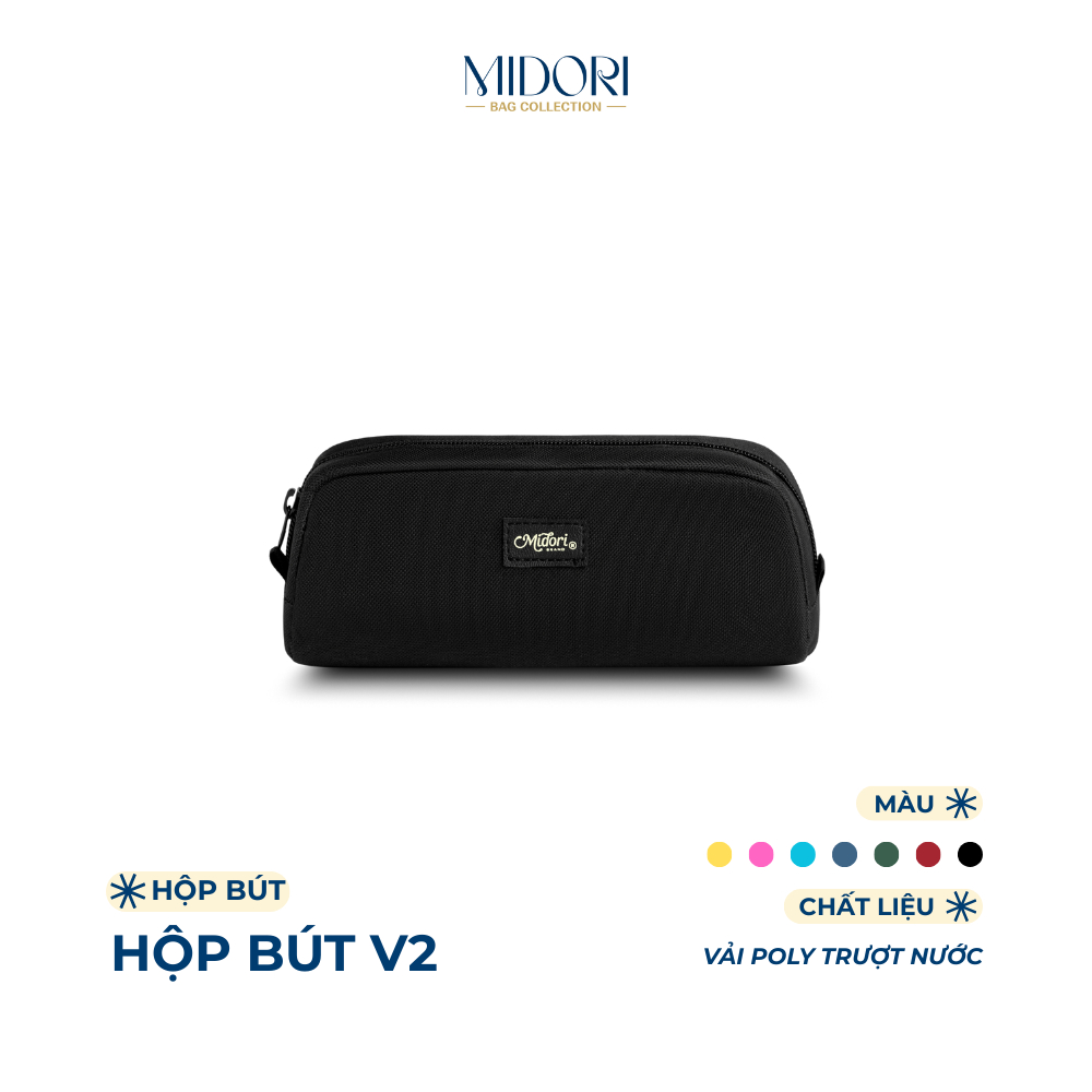 Hộp Bút Đa Năng Đựng Viết Mỹ Phẩm Unisex Nam Nữ Canvas Cao Cấp Trượt Nước | MIDORI BAG COLLECTION