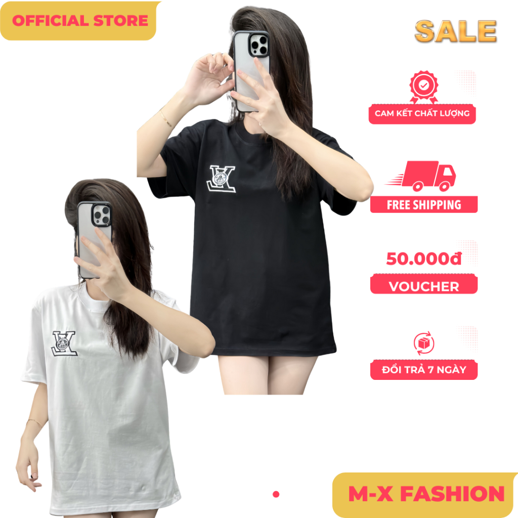 ÁO thun nam QC cổ tròn họa tiết thêu tay ngắn phong cách trẻ trung chuẩn from