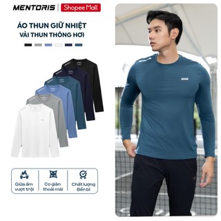 Áo Thun Dài Tay Nam MENTORIS Vải Thông Hơi, Co Giãn 4 Chiều, Form Thể Thao, Giữ Ấm Thoáng Khí MDT02