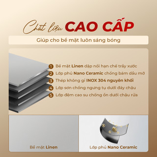 Chậu rửa bát Kluger KH8050FS Plus thiết kế phong cách Nhật, chất liệu INOX 304 cao cấp, bề mặt LINEN