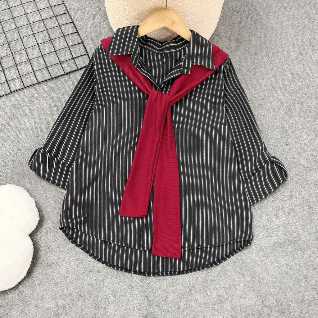 ÁO SƠ MI RỘNG BIGSIZE [50-100kg] vải linen thô đơn giản kẻ sọc xinh xắn cho nữ bigsize A328/A195