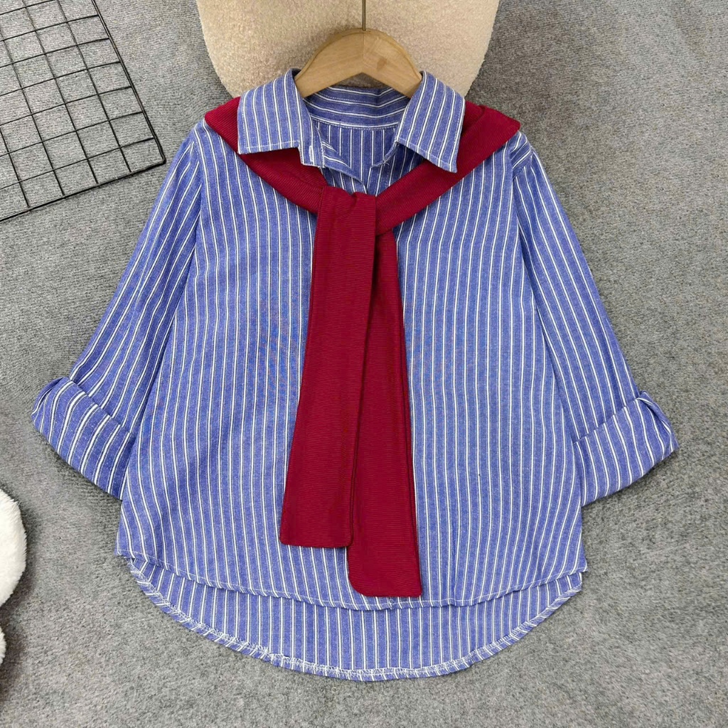ÁO SƠ MI RỘNG BIGSIZE [50-100kg] vải linen thô đơn giản kẻ sọc xinh xắn cho nữ bigsize A328/A195
