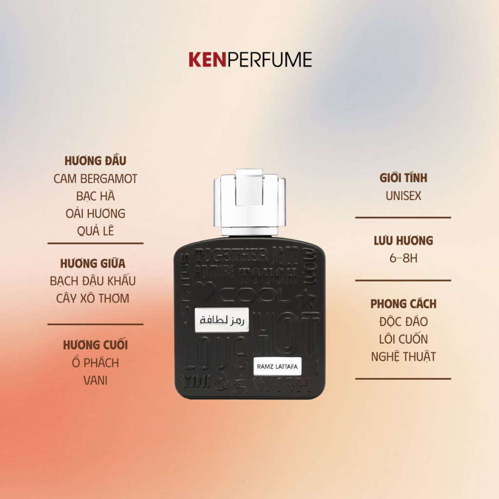 Fullsize 100ML Lattafa Ramz Silver | Nước Hoa Unisex | Ken Perfume