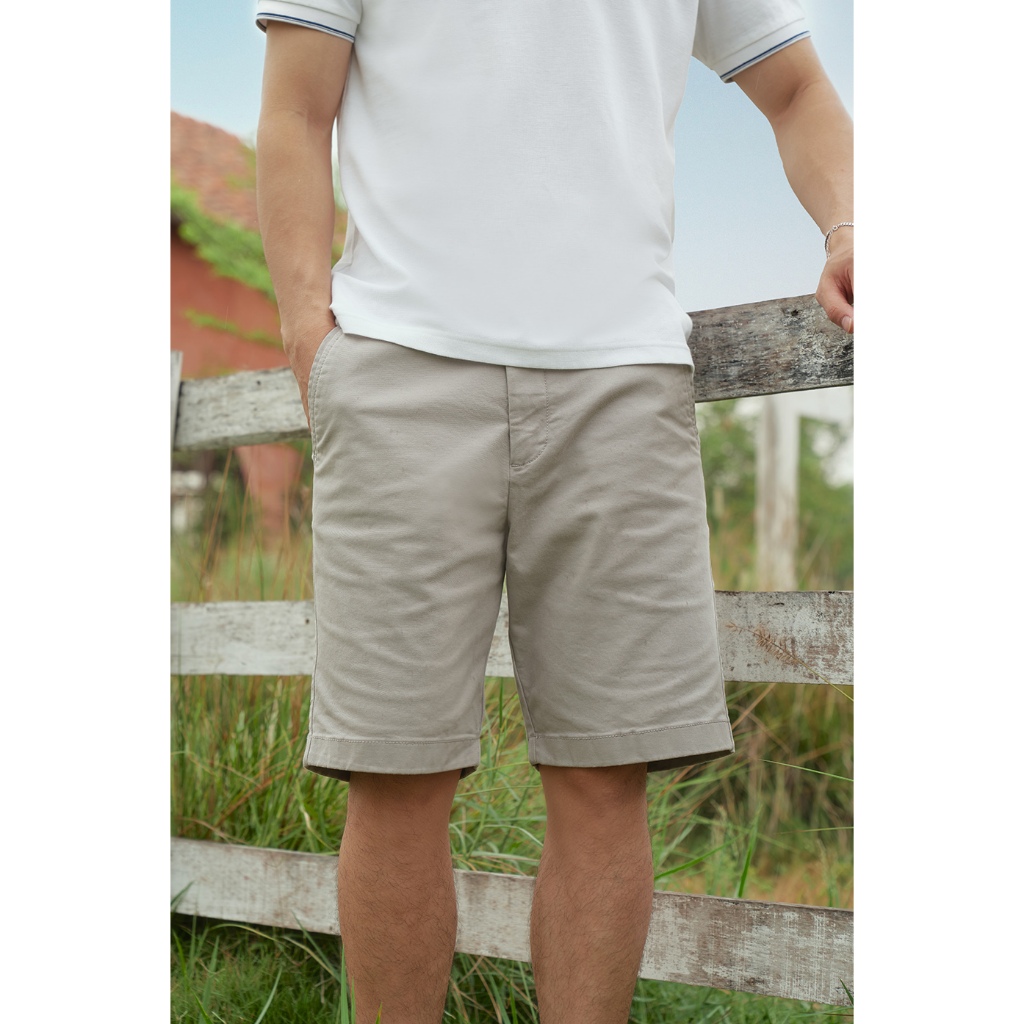 Quần Short Kaki Nam Ninomaxx Form Tapered ARISTOCORE Chất Vải Dày Nặng Độ Bền Cao Co Dãn Nhẹ 2508014