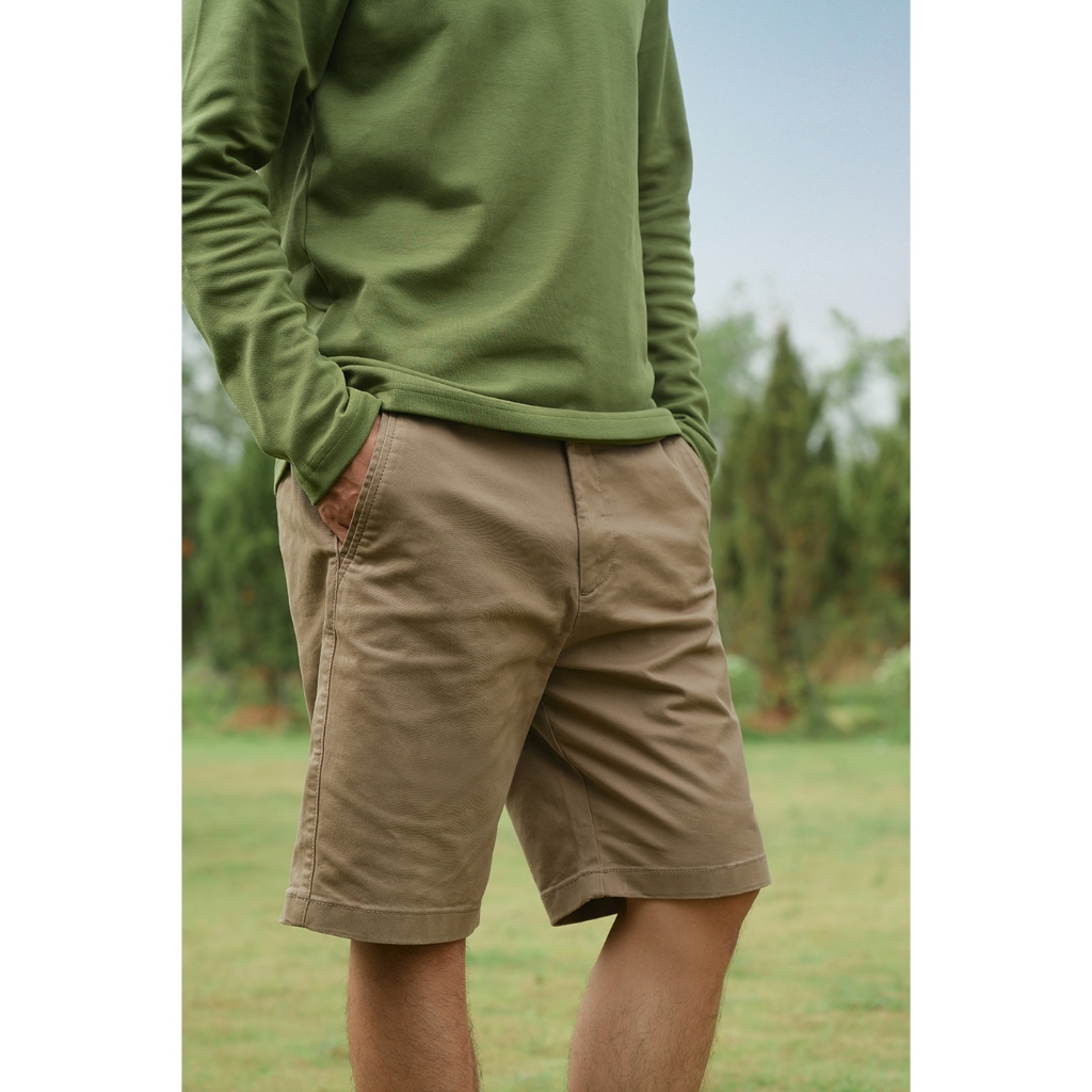 Quần Short Kaki Nam Ninomaxx Form Tapered ARISTOCORE Chất Vải Dày Nặng Độ Bền Cao Co Dãn Nhẹ 2508014