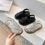 Sandal Bé Gái Quai Chéo Đính Kim Sa Cao Cấp - Giày Hè Bé Gái Phong Cách Hàn Quốc Điệu Đà (Bạc/Đen) TH Kids