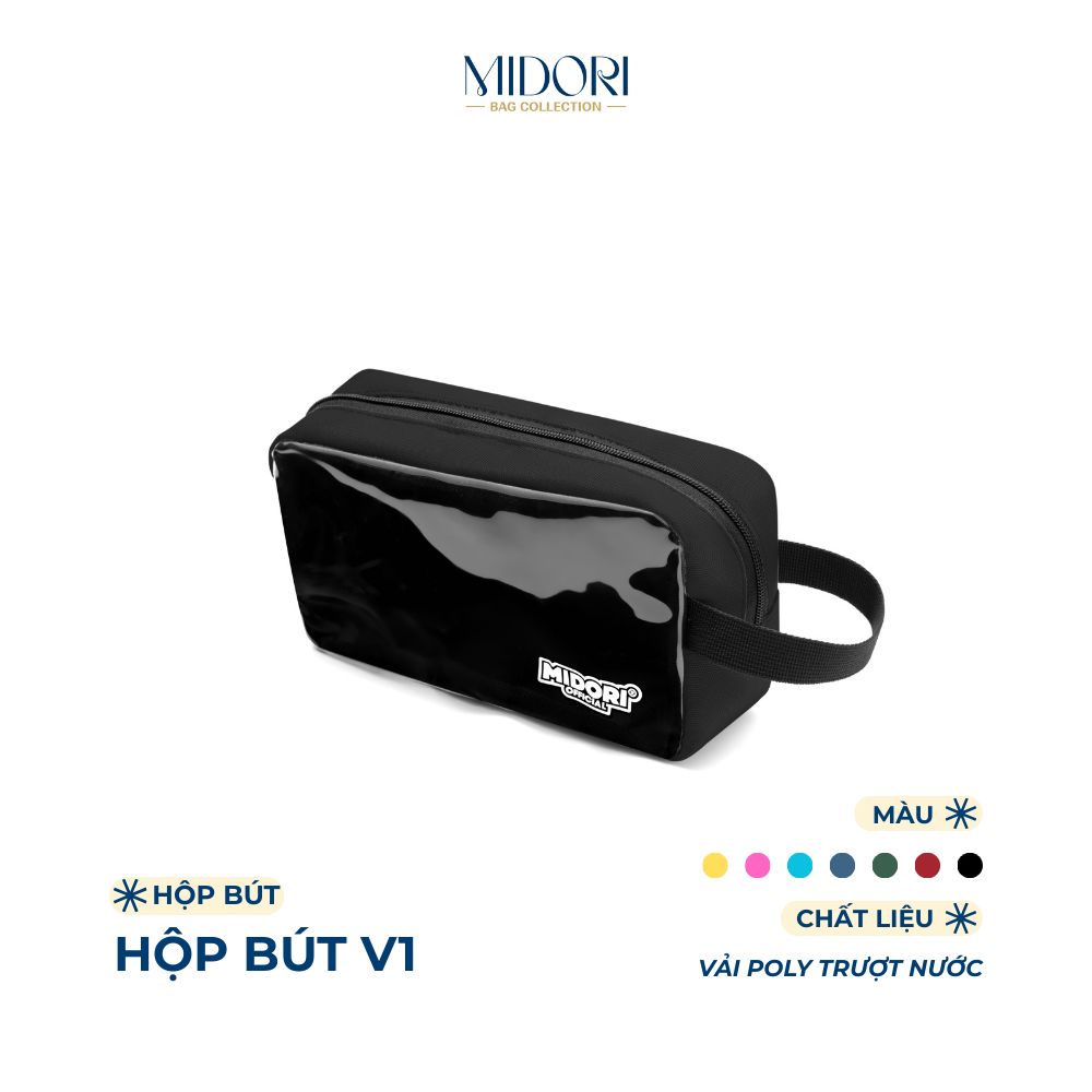 Hộp Bút Đa Năng Đựng Viết Mỹ Phẩm Nam Nữ Canvas Có Quai Xách Du Lịch Nhỏ Gọn | MIDORI BAG COLLECTION