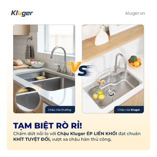 Chậu rửa bát Kluger KT8050SL Plus phong cách Nhật, bề mặt mịn Super LINEN thẩm mỹ và dễ vệ sinh hơn