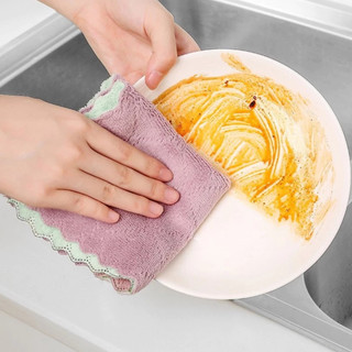 Combo 10 Khăn Lau Bếp Đa Năng 2 Mặt - Siêu Thấm Hút, Chống Dầu Mỡ, Không Rụng Bông KTL04
