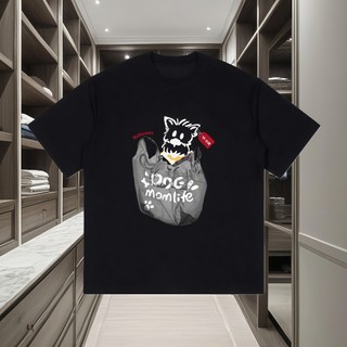Áo Thun Form Boxy Unisex - Chó Con Rác - Cotton 100% - Áo Phông Rộng Rãi Thoải Mái