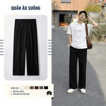[DEAL MỞ BÁN] QUẦN ÂU ỐNG SUÔNG CẠP CHUN SAU MÀU ĐEN, QUẦN TÂY NAM, QUẦN ÂU NAM ỐNG RỘNG, QUẦN ÂU SUÔNG CẠP CAO