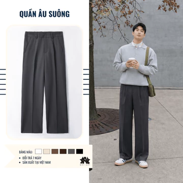 [DEAL MỞ BÁN] QUẦN ÂU ỐNG SUÔNG CẠP CHUN SAU MÀU GHI, QUẦN TÂY NAM, QUẦN ÂU NAM ỐNG RỘNG, QUẦN ÂU SUÔNG CẠP CAO