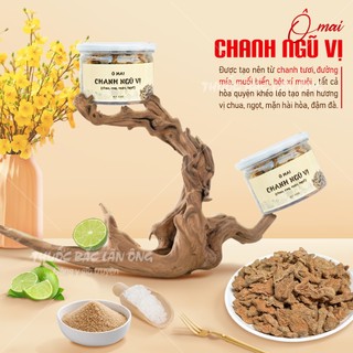 Ô mai chanh ngũ vị ngậm ho hiệu quả (Chanh xí muội, đồ ăn vặt) - Lãn Ông