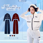 Set Bộ ECOCHIC BOLD EASE Áo Crop Cổ Bẻ Khoá Zip Phối Viền Quần Suông Chất Liệu Cao Cấp Chính Hãng HNH B206 — ảnh 3