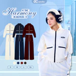 Set Bộ ECOCHIC BOLD EASE Áo Crop Cổ Bẻ Khoá Zip Phối Viền Quần Suông Chất Liệu Cao Cấp Chính Hãng HNH B206 — ảnh 1