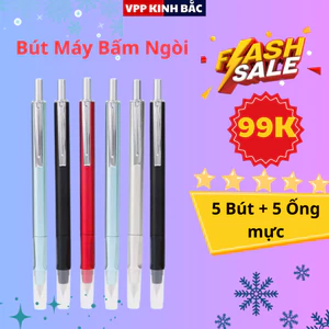 Combo Bút Máy Bấm EF 99k/ 5 Chiếc Dùng Cho Học Sinh Tiểu Học, Viết Êm Trơn - Mực Ra Đều - Sử Dụng Dễ Dàng.