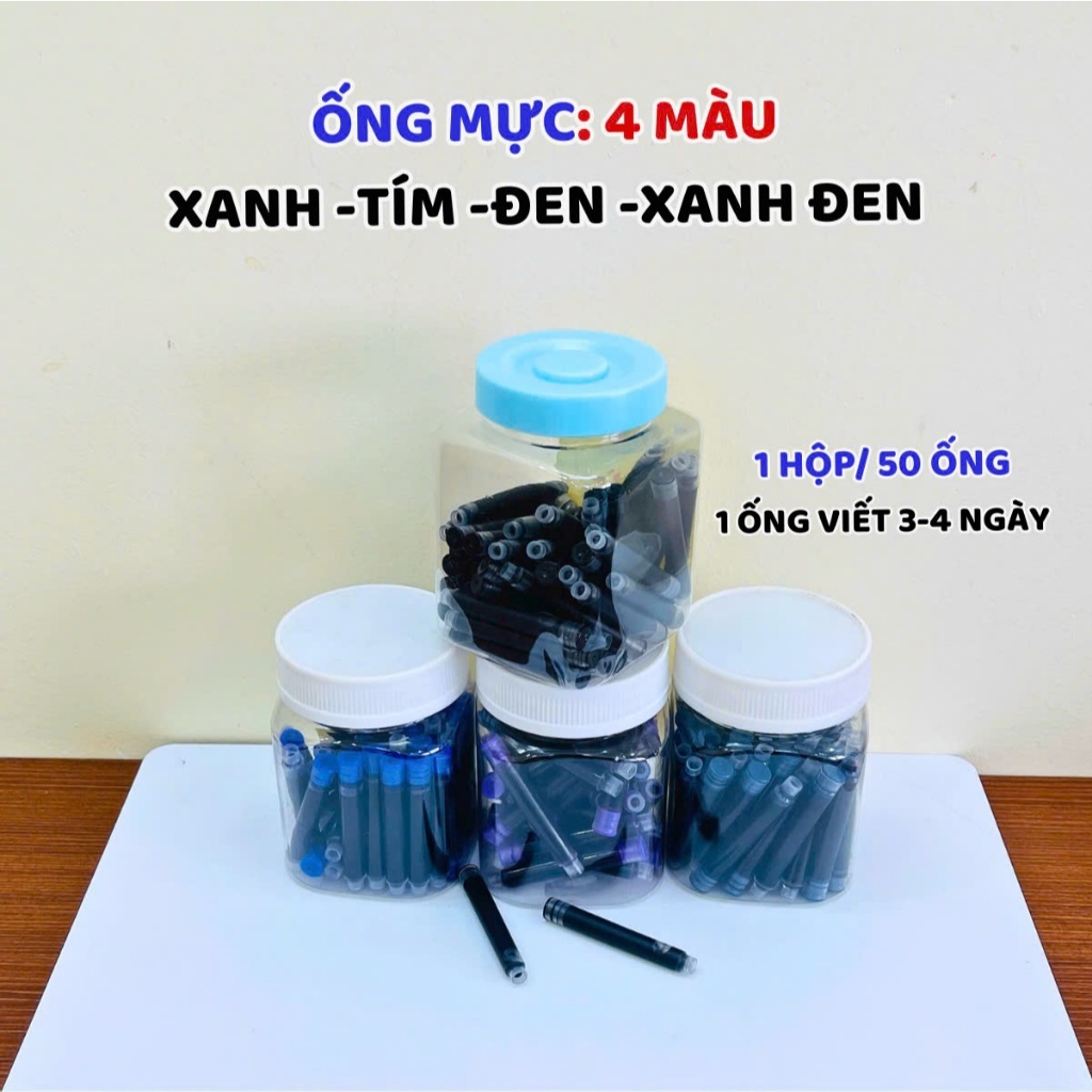 Combo 5 Chiếc Bút Máy Bấm EF Chỉ 99K Dùng Cho Học Sinh Tiểu Học, Viết Êm Trơn - Mực Ra Đều - Sử Dụng Dễ Dàng.