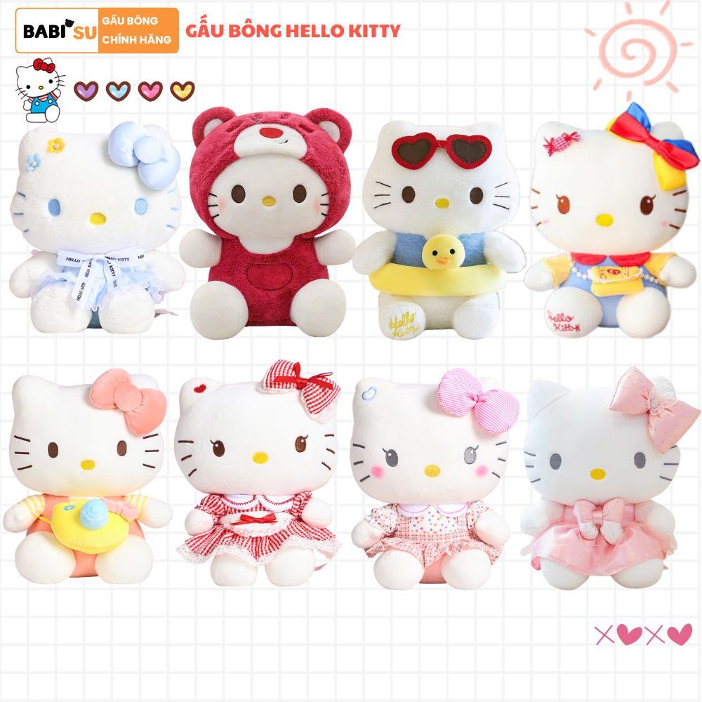Gấu Bông Hello Kitty Nhật Bản Dễ Thương, Helo Kitty Nhồi Bông Hàng Cao Cấp Làm Quà Tặng Cho Bé Gái, Bạn Gái