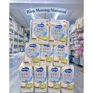 Tã Bỉm MOONY NATURAL Nội Địa Nhật dán/quần NB63-S58-M46-L38-L36-XL32