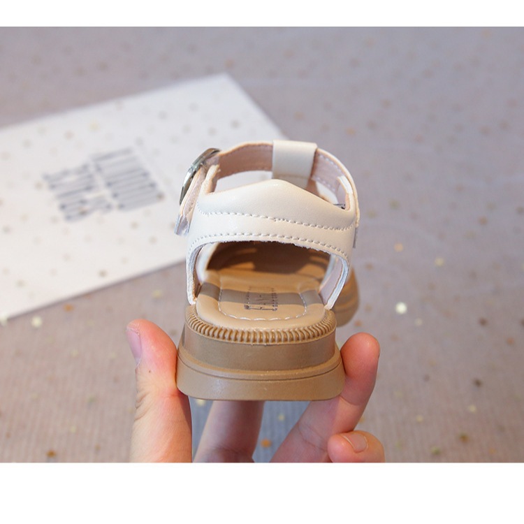 [M028] Sandal Rọ Bé Gái Da Mềm Cao Cấp - Giày Sandal Rọ Cho Bé Phong Cách Hàn Quốc Vintage Đế Êm Chống Trượt TH Kids